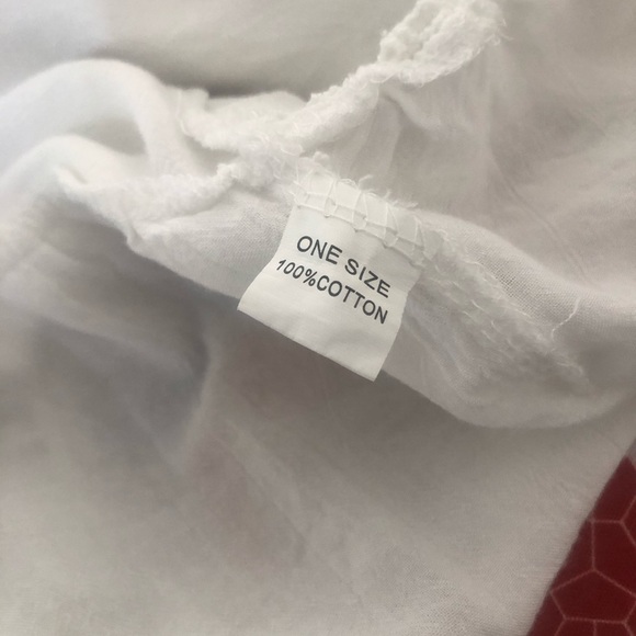 Boho White Embroidered Blouse One Size Flowy Festival Top - Picture 6 of 6